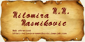 Milomira Masniković vizit kartica